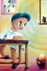 How to achieve goals 1 "Child in School"; acrylic on canvas by Aurora Mazzoldi. An example on how to achieve goals